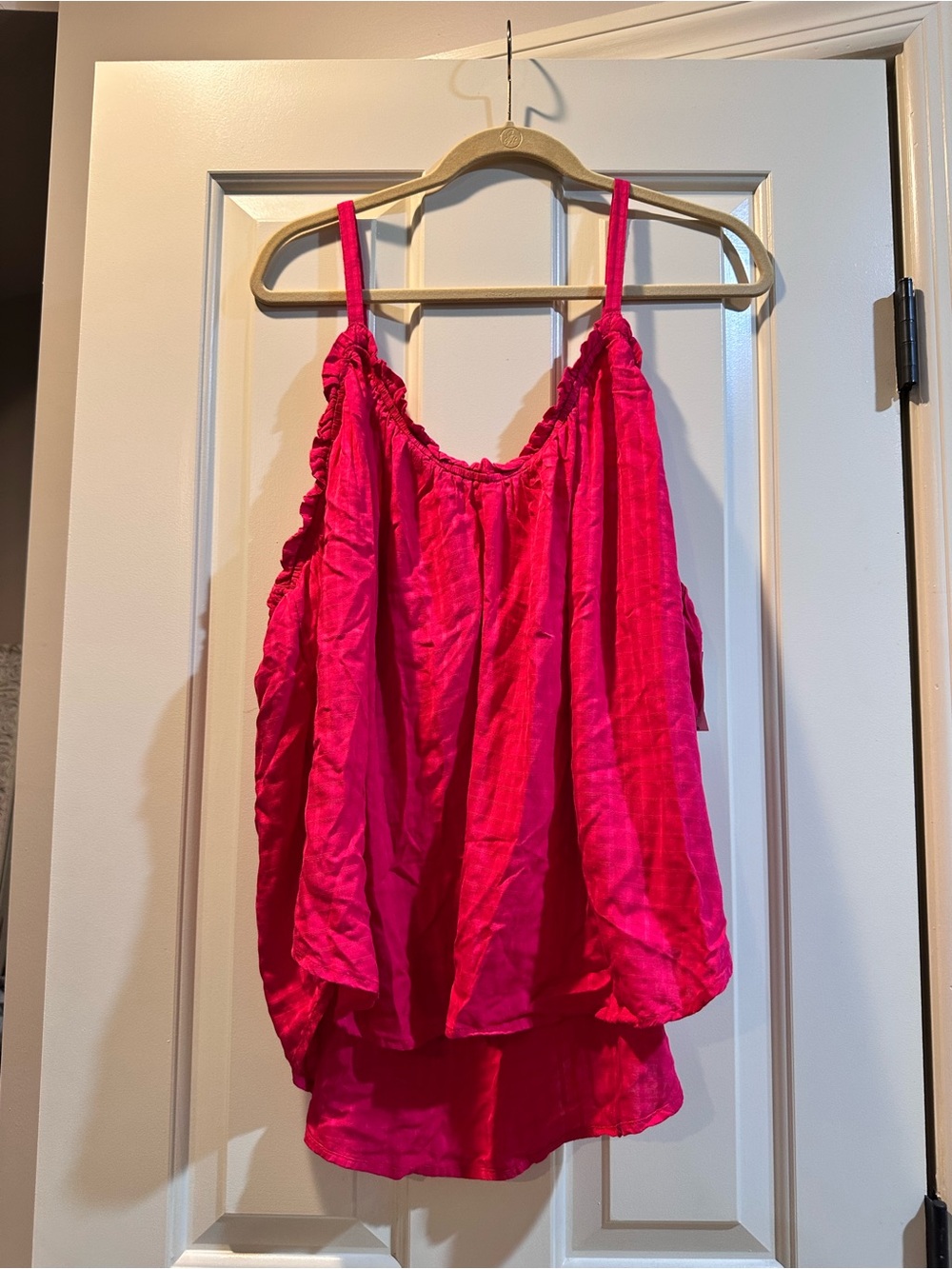 Old Navy Hot Pink Ruffled Camisole Tank